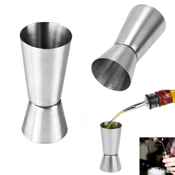 1 Stainless Steel Jigger Cocktail Double Measure Mixing Liquor Drinks Bar Shots