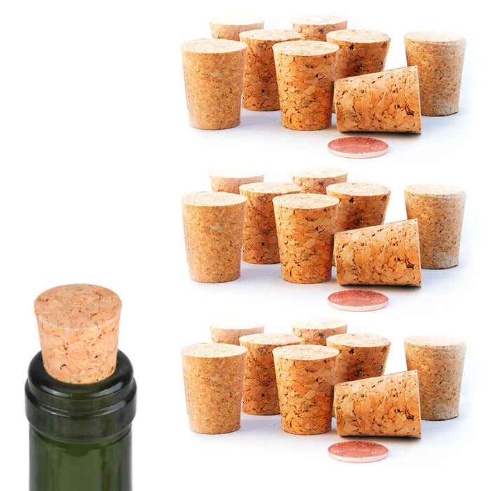 24 X Tapered Natural Corks Bottle Stoppers Wine Jars Round Plugs Push In Bungs