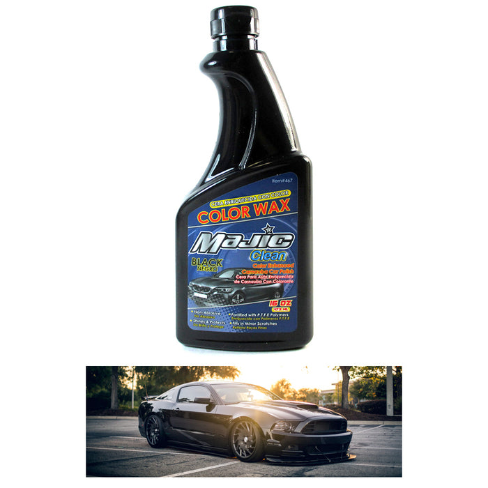 2 Black Car Polish Wax 16oz Carnauba Auto Care Shine Paint Finish Color Enhancer