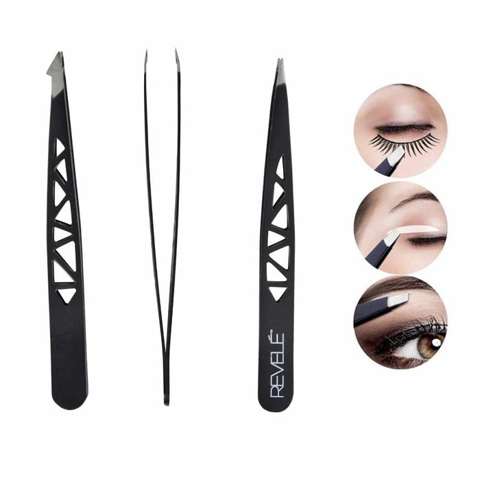 3 Piece Professional Stainless Steel Tweezers Set Hair Plucker Eyebrow Point Tip