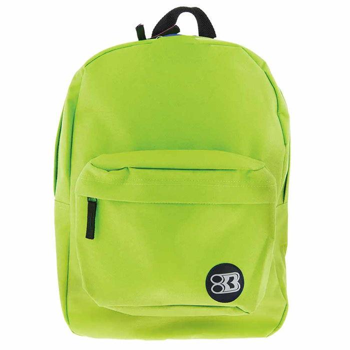 2 Lime Green Backpack 17" Travel Sports Back Pack School Book Bag Hiking Camping