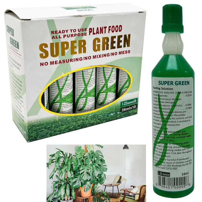 10pk Lucky Green Plant Food Liquid Fertilizer Flowers Feed Grow Water Soluble