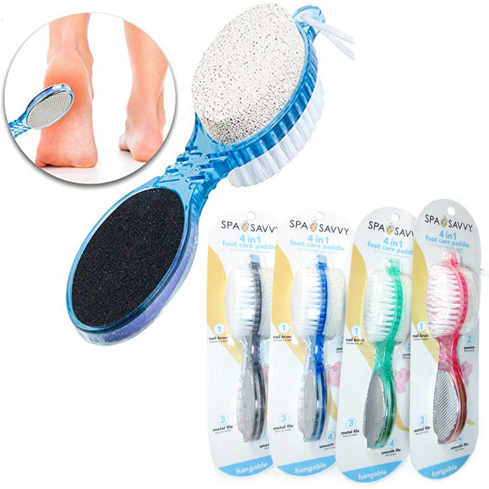 4 In 1 Foot Care Stone Callus Brush Pumice Scrubber Pedicure Exfoliate Remover