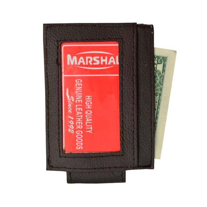 Mens Leather Money Clip Slim Front Pocket Magnetic ID Holder Credit Card Wallet