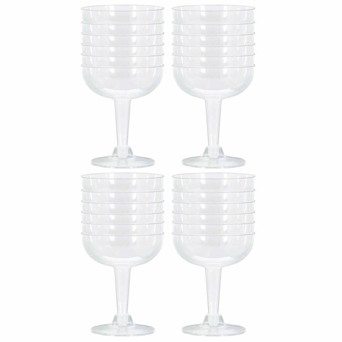 24 Plastic Champagne Coupe Disposable Flute Glasses Martini Cocktail Clear 4oz