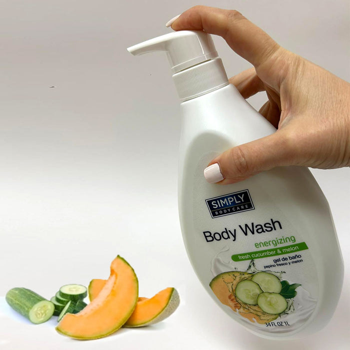 1 Body Wash Fresh Cucumber Melon Energizing Skin Shower Gel Soap Cleanser 34oz