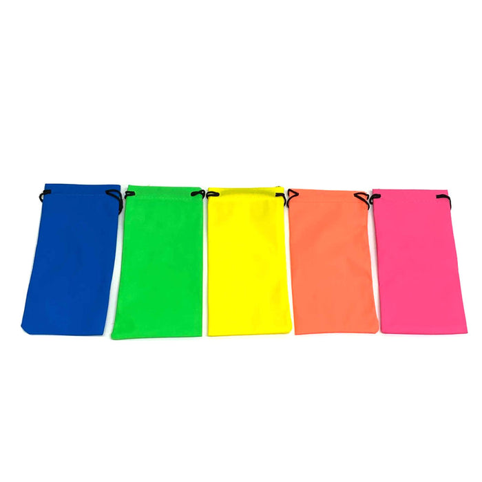 5 Pc Microfiber Bag Pouch for Sunglasses Cleaning Soft Case for Eyeglasses Neon