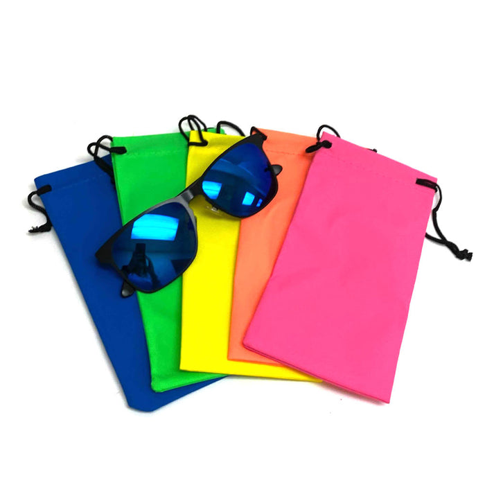 5 Pc Microfiber Bag Pouch for Sunglasses Cleaning Soft Case for Eyeglasses Neon