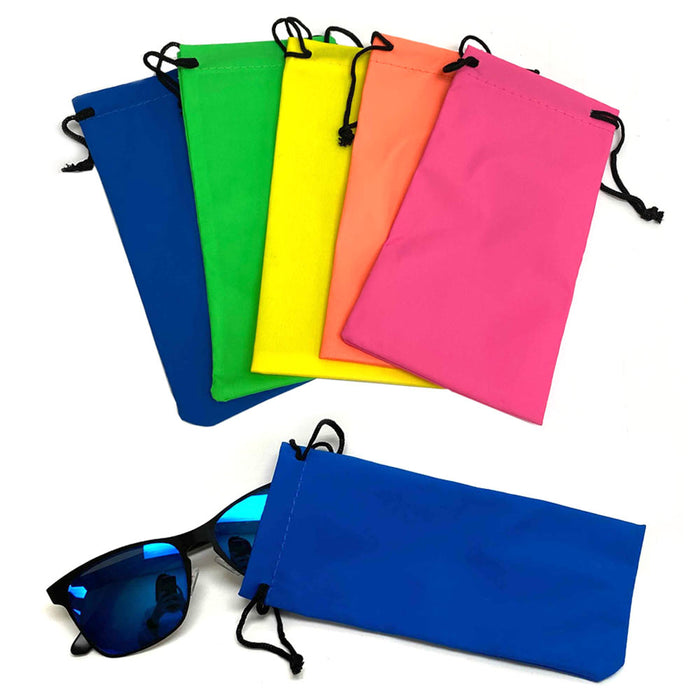 10 Pack Micro Fiber Sunglasses Carrying Pouch Case Bag Cleaning Soft Case Colors