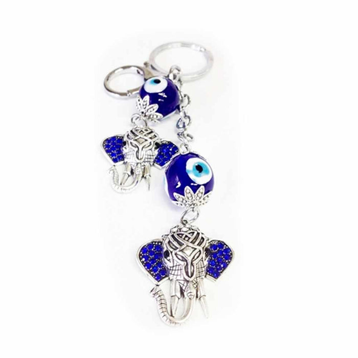 Lucky Eye Turkish Bracelet Nazar Talisman Keyring Good Elephant Keychain Charm