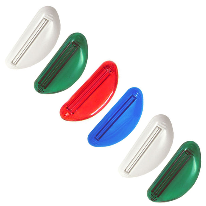 6 Plastic Ez Tube Squeezer Toothpaste Dispenser Holder Extract Rolling Bathroom