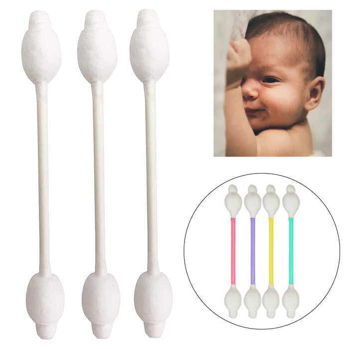 640 Ct Safety Swabs Double Tip Pure Cotton Makeup Applicator Baby Ear Children