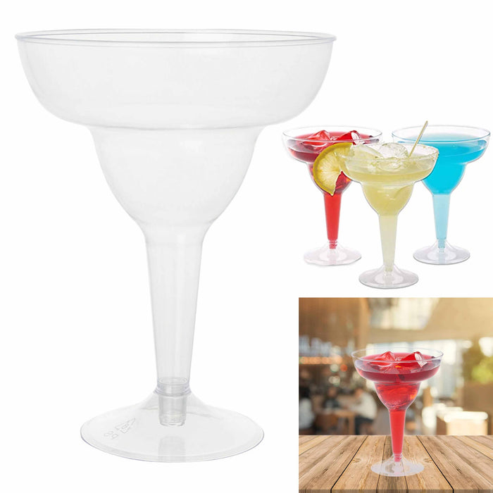 48 Margarita Glasses Disposable Plastic Cocktail Daiquiri Event Party Wine Glass