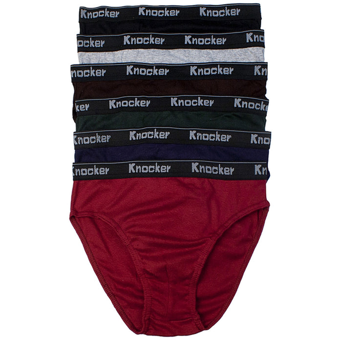 6 Pc Mens Knocker Bikini Briefs Sexy Underwear Solid 100% Cotton Size XL 40-42