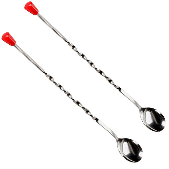 2 X Stainless Steel Cocktail Muddler Mixed Spoon Bar Tool Mixing Stir Drinks 12"