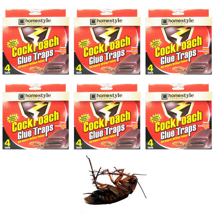 24 Roach Glue Traps Board Pest Insect Rodent Bugs Killer Control Cockroach Catch