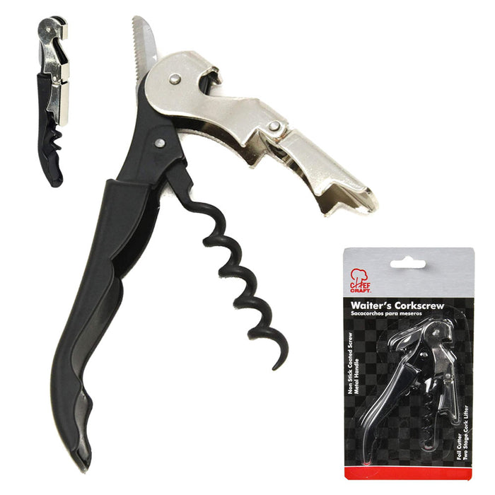 Waiters Metal Corkscrew Professional All-in-one Wine Bottle Opener Foil Cutter