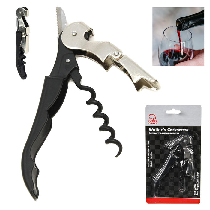 Waiters Metal Corkscrew Professional All-in-one Wine Bottle Opener Foil Cutter