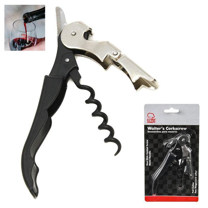 Waiters Metal Corkscrew Professional All-in-one Wine Bottle Opener Foil Cutter