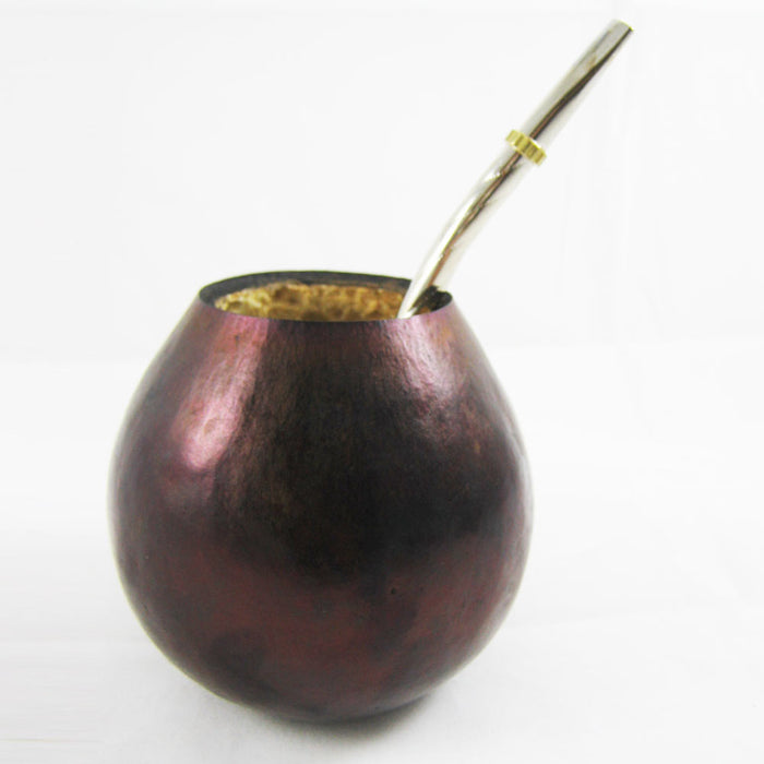 MATE GOURD SPECIAL METALLIC COLOR GOOD FOR  GUT MICROBIOTA DRINKING WITH YERBA OR TEA WITH STRAW