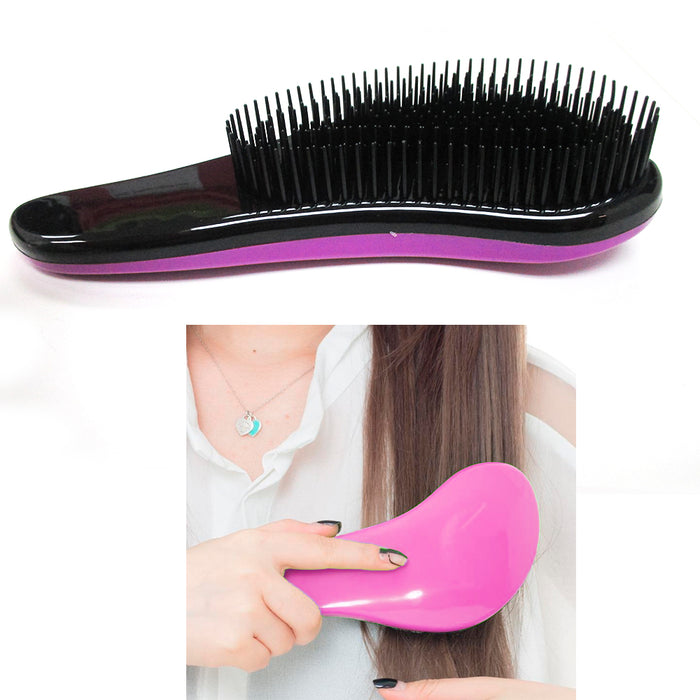 2 Pc Hair Brush Styling Detangle Wet Dry Brushing Comb Bristles Detangling Salon