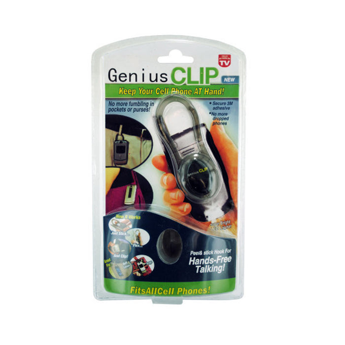 Universal Genius Clip Cell Phone Holder  Led Light Belt Loop Hook As Seen On Tv