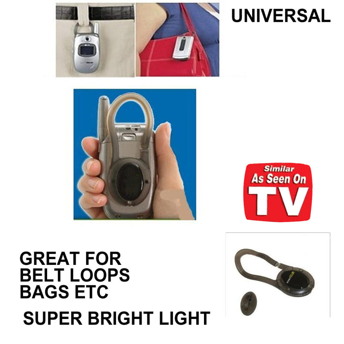 Universal Genius Clip Cell Phone Holder  Led Light Belt Loop Hook As Seen On Tv