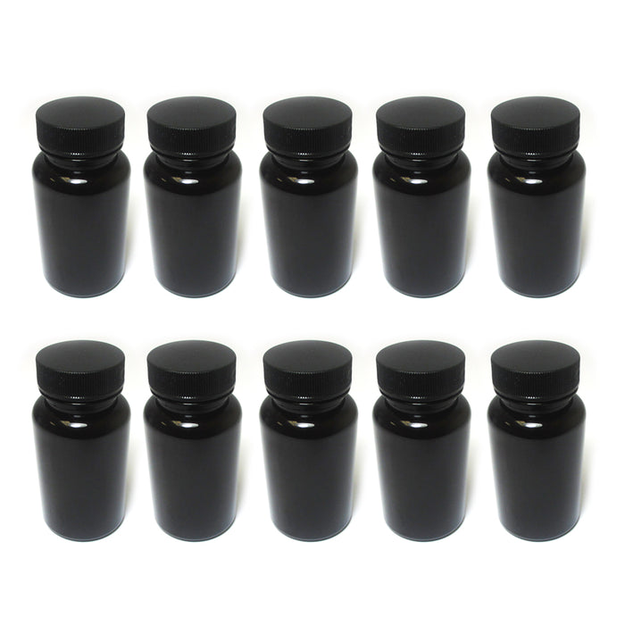 10 Empty Plastic Pill Bottles Medicine Container Vitamin Capsule Drug Holder Bk