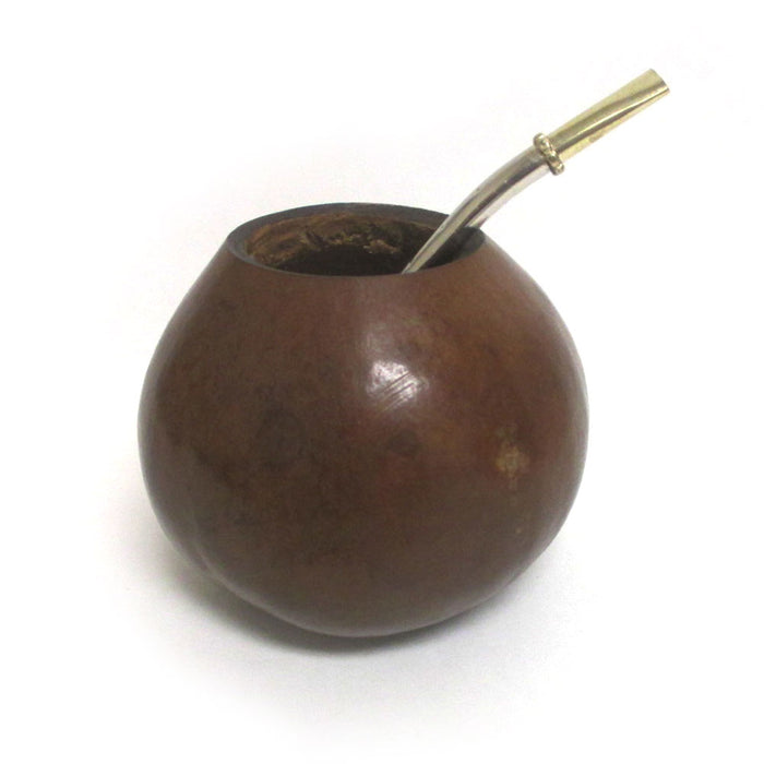 TRADITIONAL ARGENTINE MATE GOURD WITH STRAW BOMBILLA DRINK EASY 3357