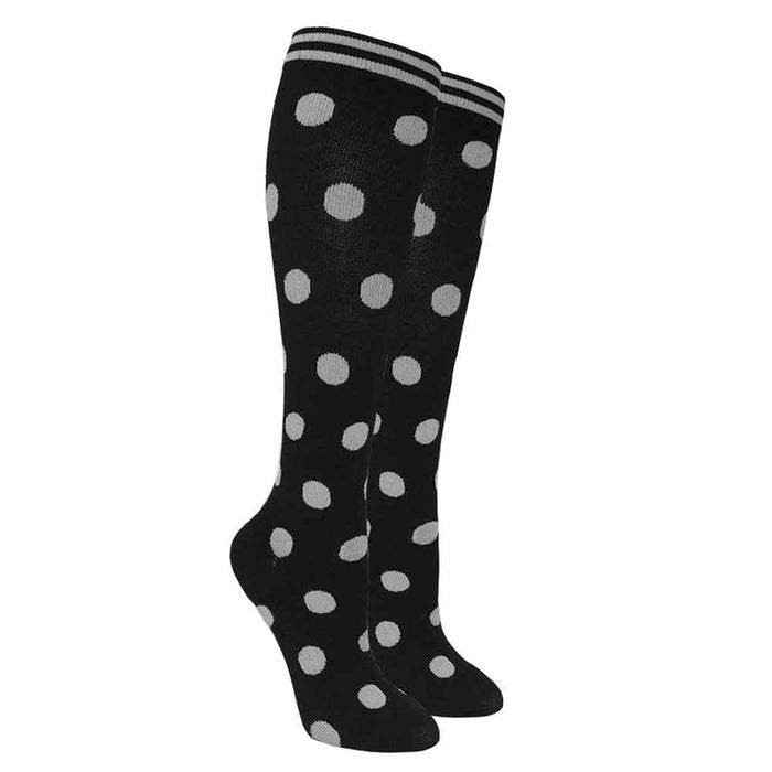 1 PAIR Compression Socks 8-15mmHg Graduated Unisex Support Sports Polka Dot S/M