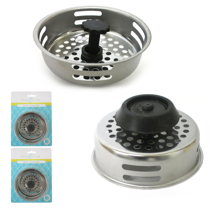 2 Pack Stainless Steel Kitchen Sink Drain Strainer Basket Stopper Filter 3.2"