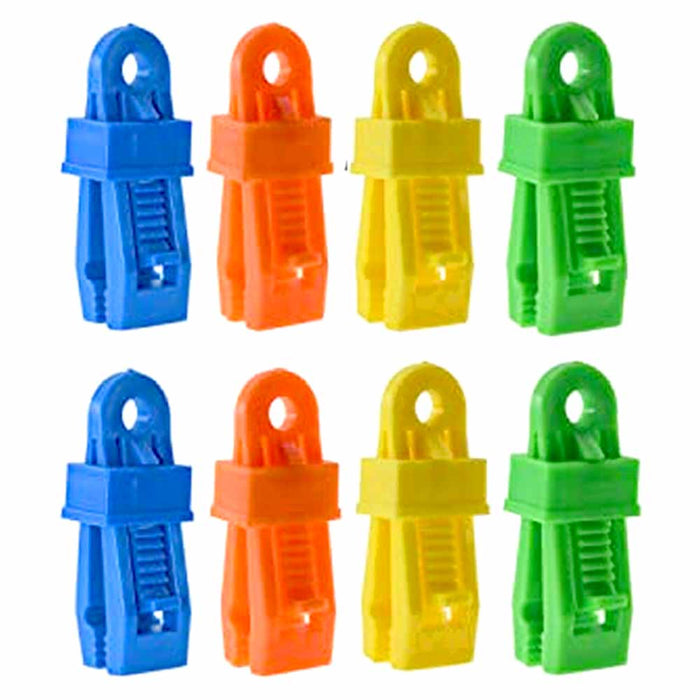 12 Pc Tent Awning Tarp Clamp Set Plastic Clip Hangers Survival Emergency Grommet