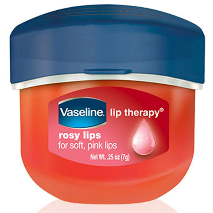 Vaseline Lip Therapy Rosy Flavor Dry Chapped .25 Oz Mini Jar Lip Balm Jelly Soft