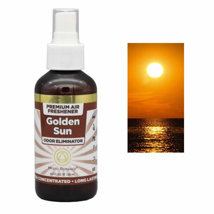 1 Pc Golden Sun Scented Air Freshener Spray Home Car Odor Eliminator 4.4 Oz