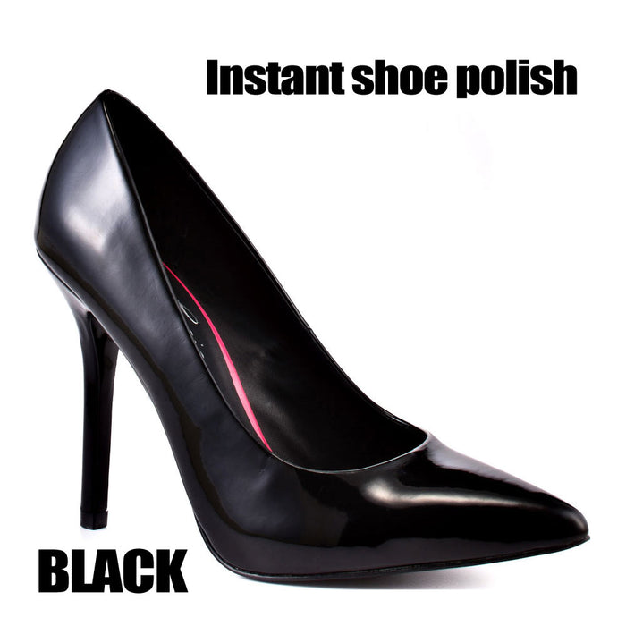 Black Liquid Shoe Polish Sponge Instant Shine Leather Boots Sponge Top 2.5oz