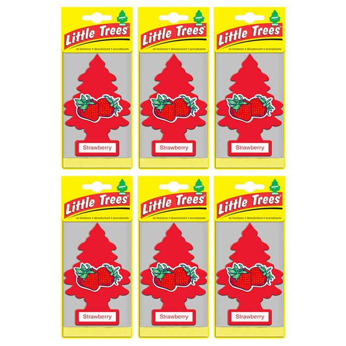 6 Pack Strawberry Scent Little Trees Air Freshener Home Car Hanging Office Aroma