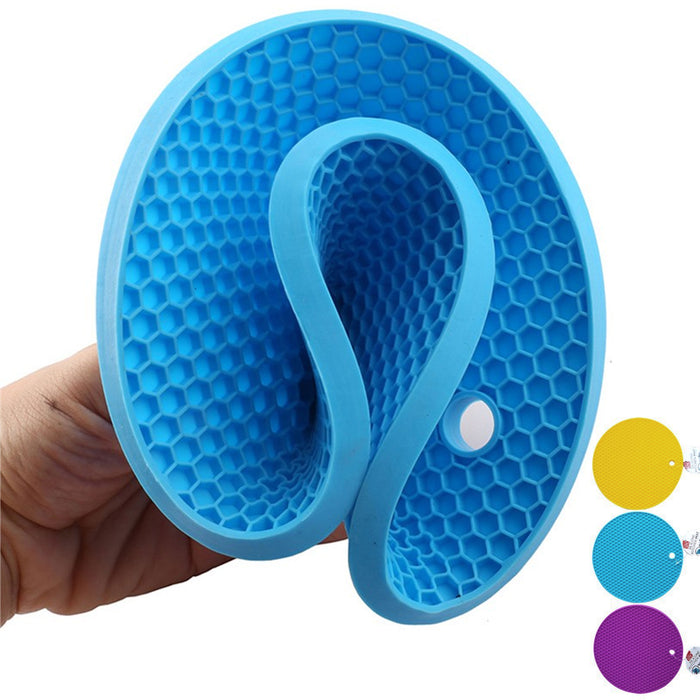 2 Pc Silicone Hot Pad Trivets Soft Non-Slip 7" Round Multipurpose Mat Pot Holder