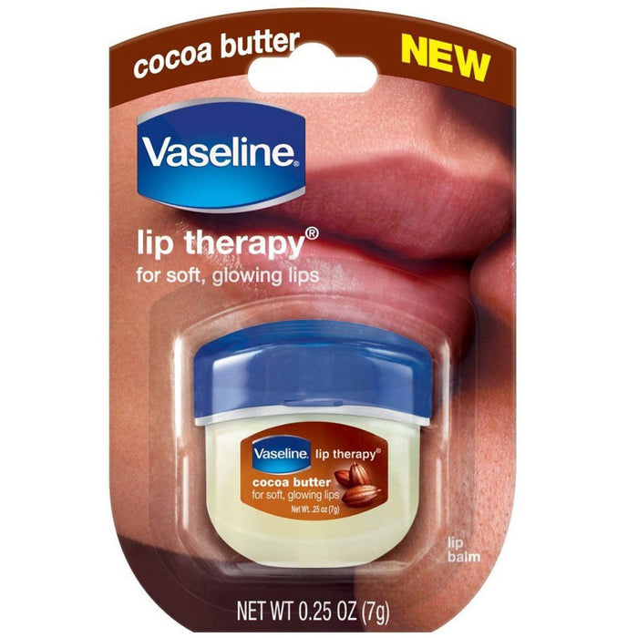 10 Vaseline Therapy Lip Balm .25 Oz Cocoa Butter Flavor Petroleum Jelly Mini Jar