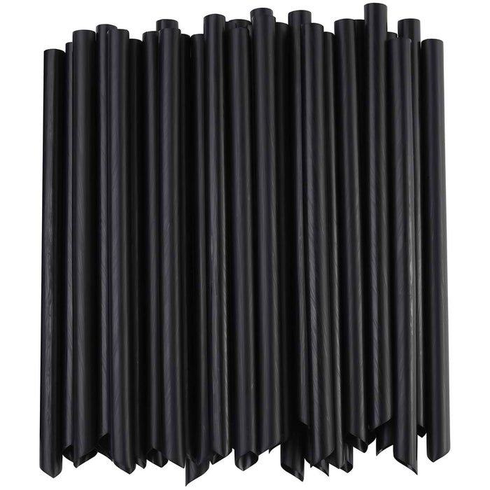 50 Ct Black Jumbo Straws Extra Wide Fat Boba Bubble Tea Drinking Milkshake Party