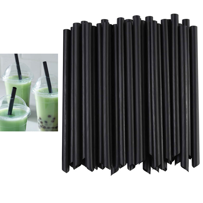 100 Ct Extra Wide Jumbo Straws Boba Bubble Tea Drinking Milkshake Smoothie Black