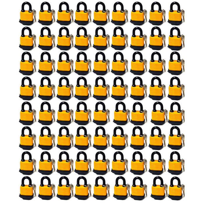 72 Pc Bulk Waterproof Padlocks Keyed 40mm Pad Locks Outdoor Heavy Duty Warehouse