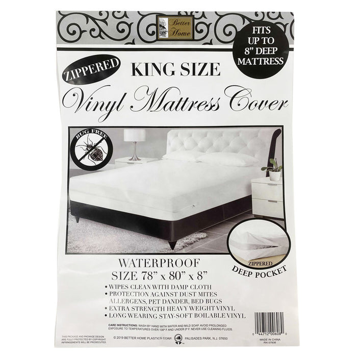 12 King Size Zippered Mattress Cover Vinyl Waterproof Bug Allergy Protector Bed