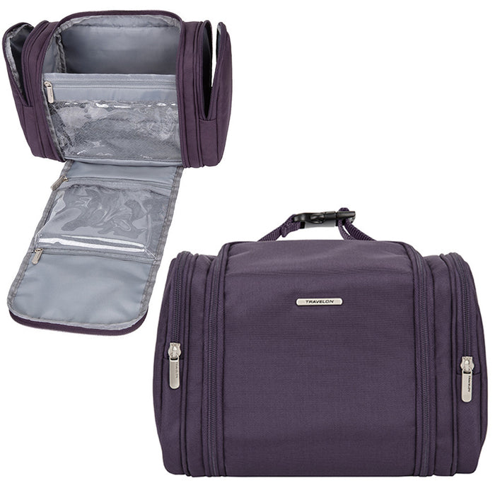 Travelon Anti-Theft Hanging Toiletry Bag Kit RFID Blocking Travel Organizer Plum