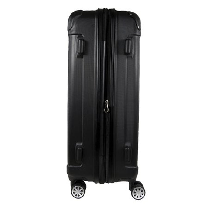 Set of 3 Luggage Set Travel Bag ABS Trolley Spinner Suitcase Lightweight Black