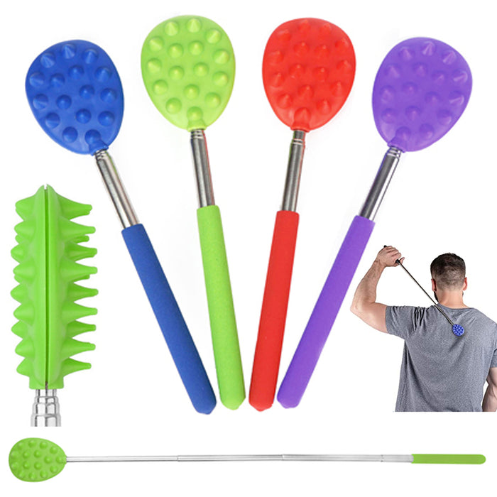 4 Pc Telescopic Stainless Extendable Back Itching Scratcher Cactus Massager 22"