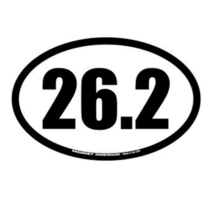 26.2 Marathon Decal Magnet Oval Inverted Black 4in x 6in Car Truck Fridge Gift