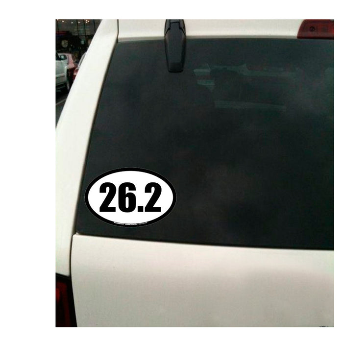 26.2 Marathon Decal Magnet Oval Inverted Black 4in x 6in Car Truck Fridge Gift