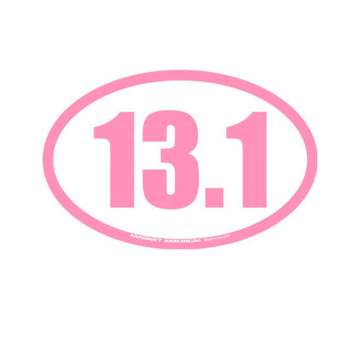 2Pc 13.1 Inverted Pink Half Marathon Magnet 4x6 inch Oval Decal Great Car Fridge