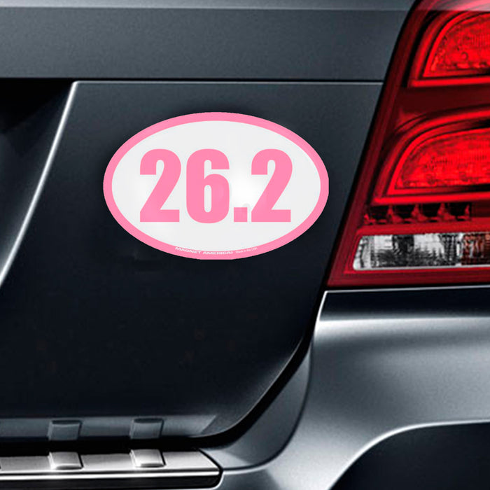 2 X 26.2 Marathon Vinyl Decal Magnet Car Truck Bumper Running Sports Race Pink