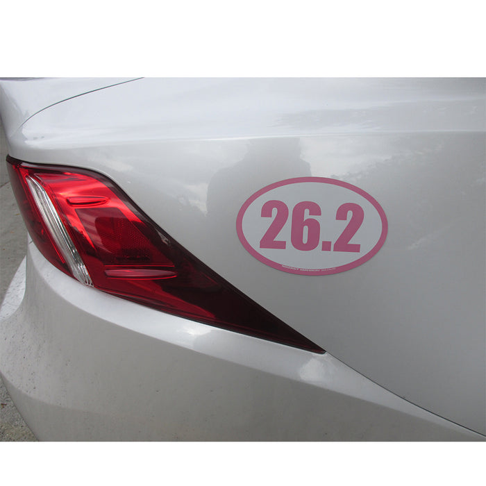 26.2 Oval Decal Marathon Magnetic I Run Die Cut Running Race Jog Car Truck Pink